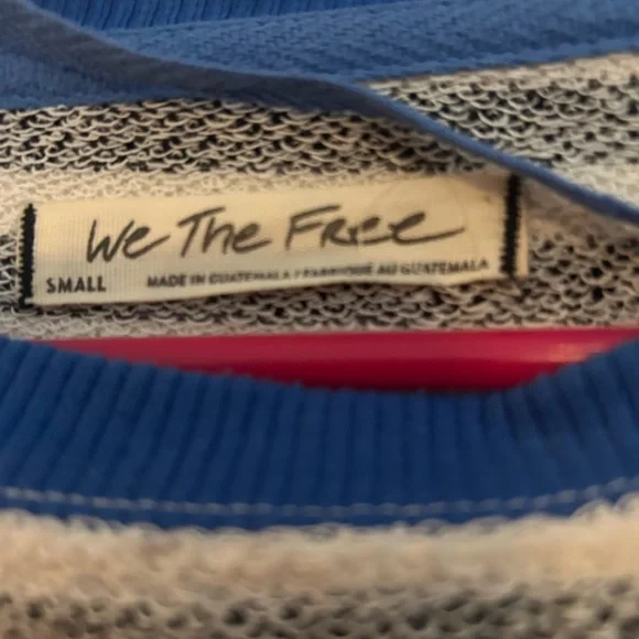 Free People -We the Free Oversized Striped Black & White Crewneck Sweatshirt - Picture 8 of 10